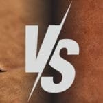 Close-up comparison of nubuck leather and suede leather, highlighting their textures with a "VS" graphic in the center.