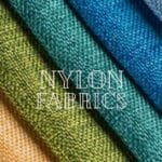 A colored nylon fabric swatch.