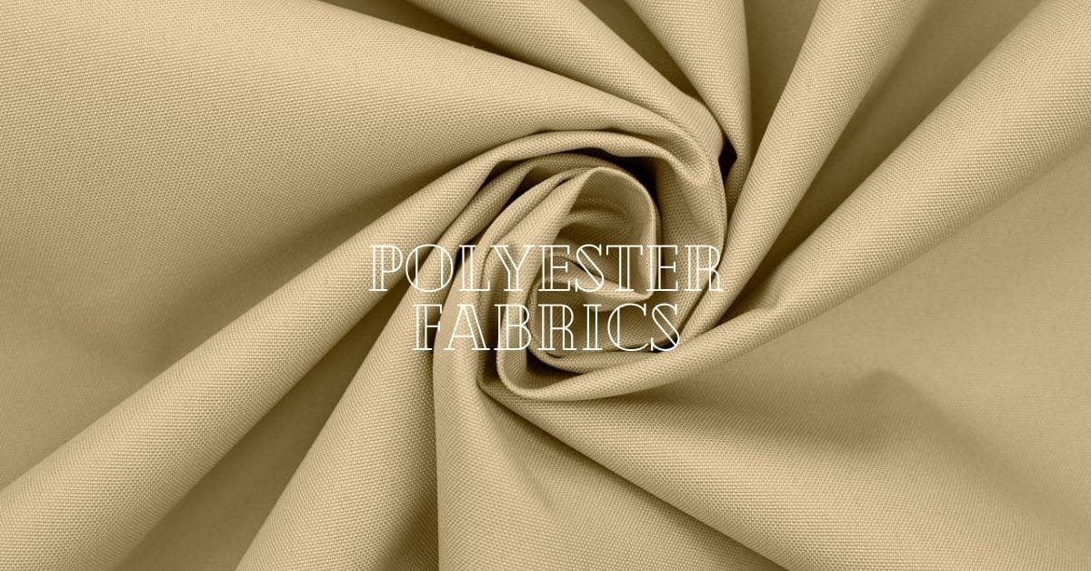 Cream-colored polyester fabric swatch to illustrate what polyester is.