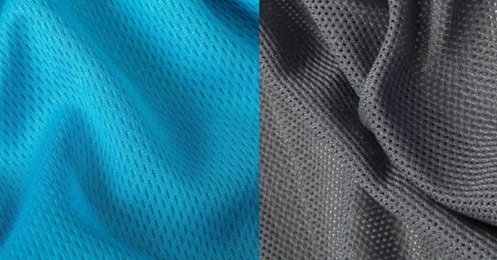 Close-up of Coolmax fabric showcasing its breathable and moisture-wicking properties.