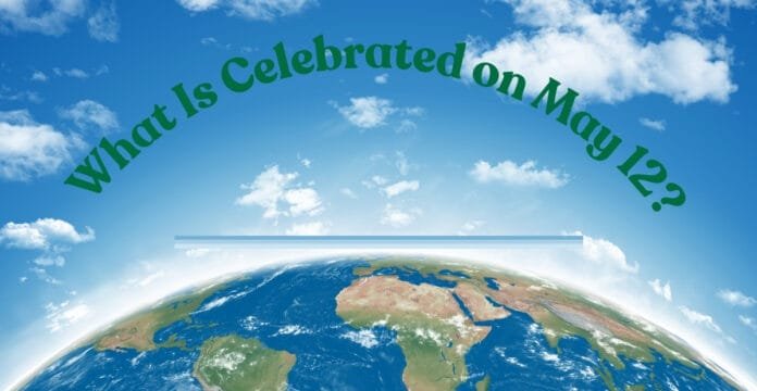 A view of Earth from space with a bright blue sky and clouds, displaying the question 