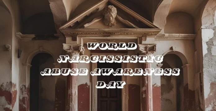 A person standing alone with a shadowed face, surrounded by broken mirrors symbolizing emotional abuse and the journey toward healing.