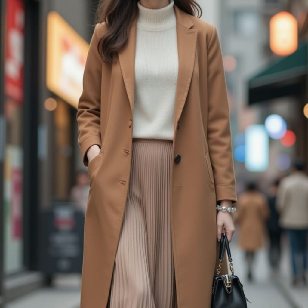 How to Style Trench Coats for Every Season 7 Woman wearing a tailored trench coat over business attire, standing confidently outside an office building.