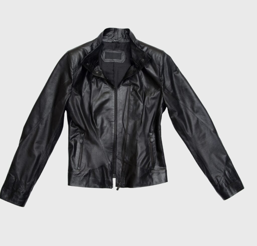 A black leather bomber jacket with a front zip closure, zippered pockets, and ribbed cuffs and hem. Types of Bomber Jackets