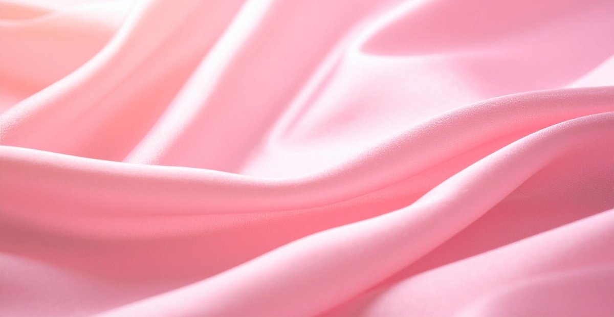 A soft, pale pink satin-like fabric with gentle folds and smooth, glossy highlights. Satin Organza Fabric