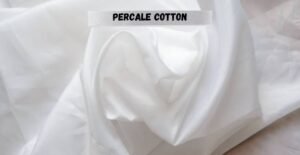 Close-up of white percale cotton fabric 'what is PERCALE COTTON