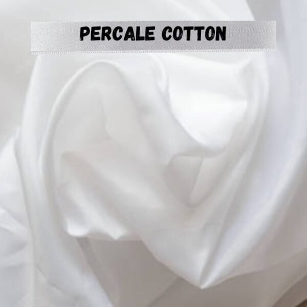 Close-up of white percale cotton fabric 'what is PERCALE COTTON