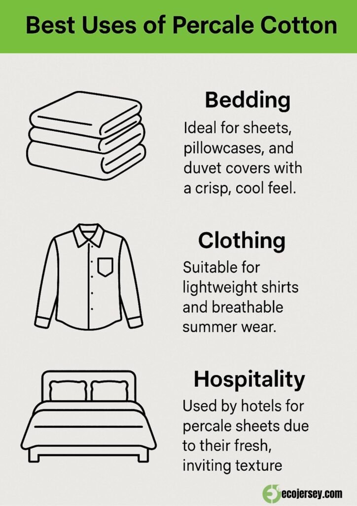 Infographic showing the best uses of percale cotton