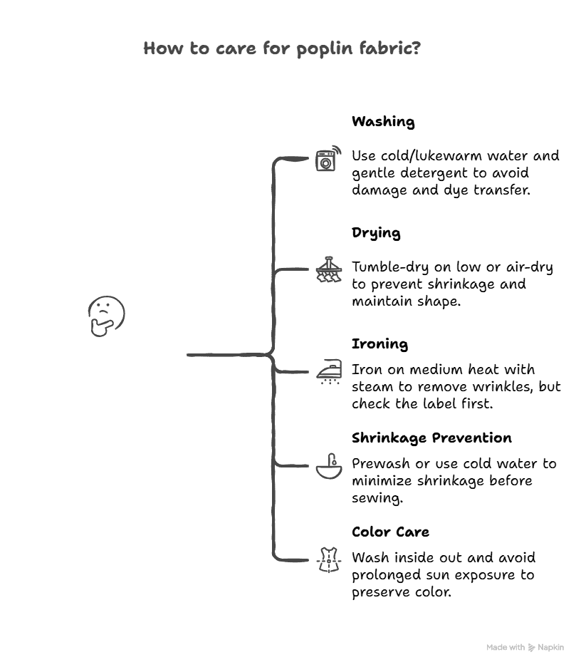 Care tips for poplin fabric