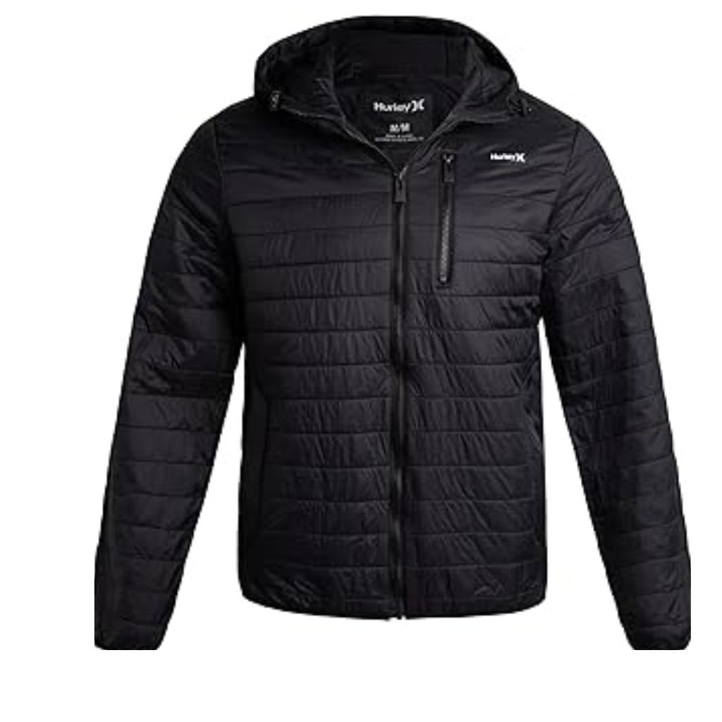 Waterproof or Water-Resistant Puffers: What You Should Know 23 A man wearing a color-blocked puffer jacket with a beige hood and shoulders, green body, and black sleeves, standing against a plain white background.Waterproof or Water-Resistant Puffers