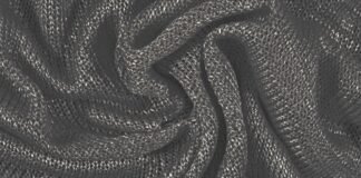 Black Wool Fabric: Properties, Types, and Best Uses Close-up image of metallic silver fabric with soft, wavy knit texture and shimmering light reflections. black wool fabric