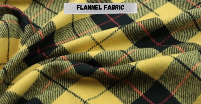 Flannel fabric with a yellow and black checkered pattern. Is flannel cotton?