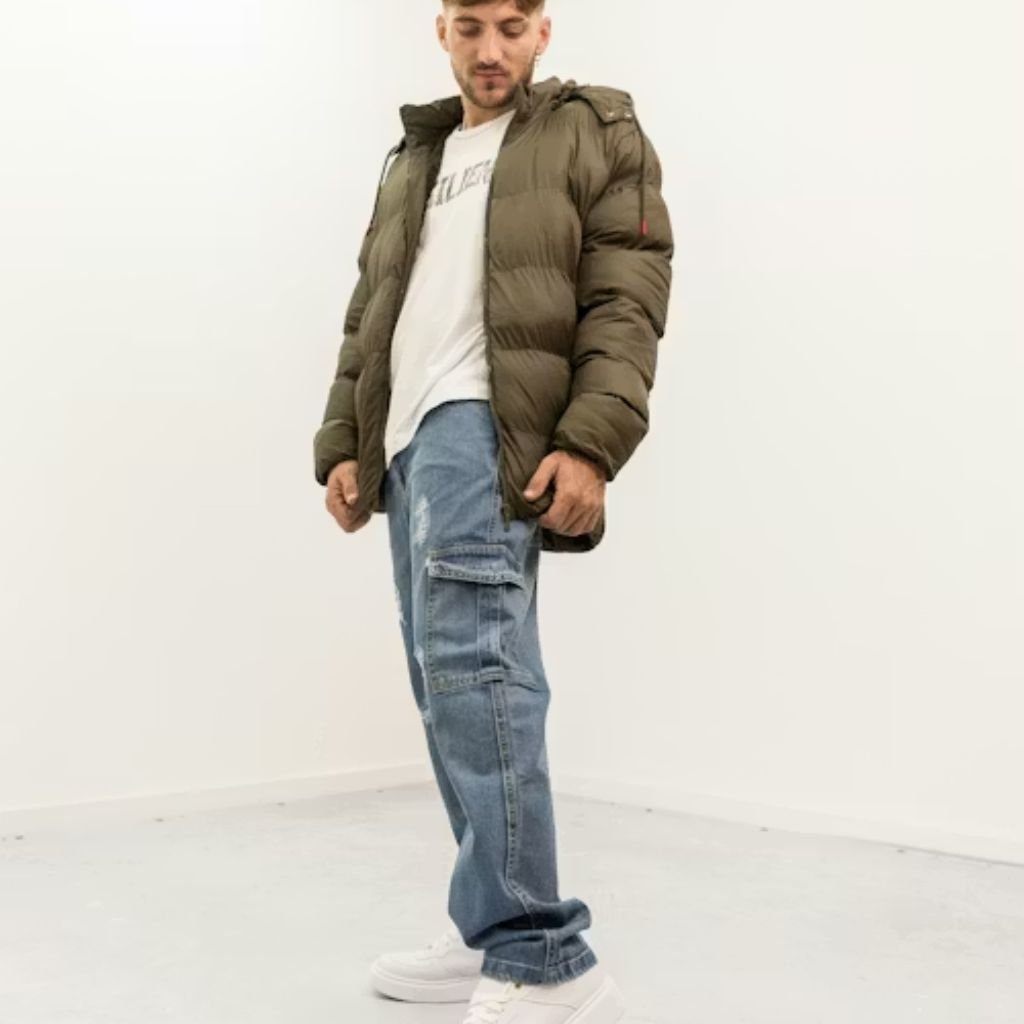 “White Victorian-style winter coat with faux fur collar and cuffs, shown from front, angled, and back views.”Lightweight Down Jacket