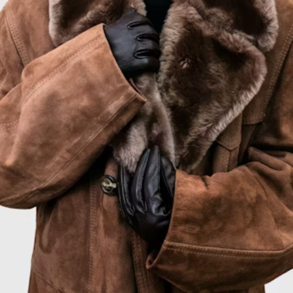 A royal blue Victorian-style long coat with ornate silver buttons, black lace trim, and a subtly embossed brocade pattern.Why Victorian-Era Winter Coats