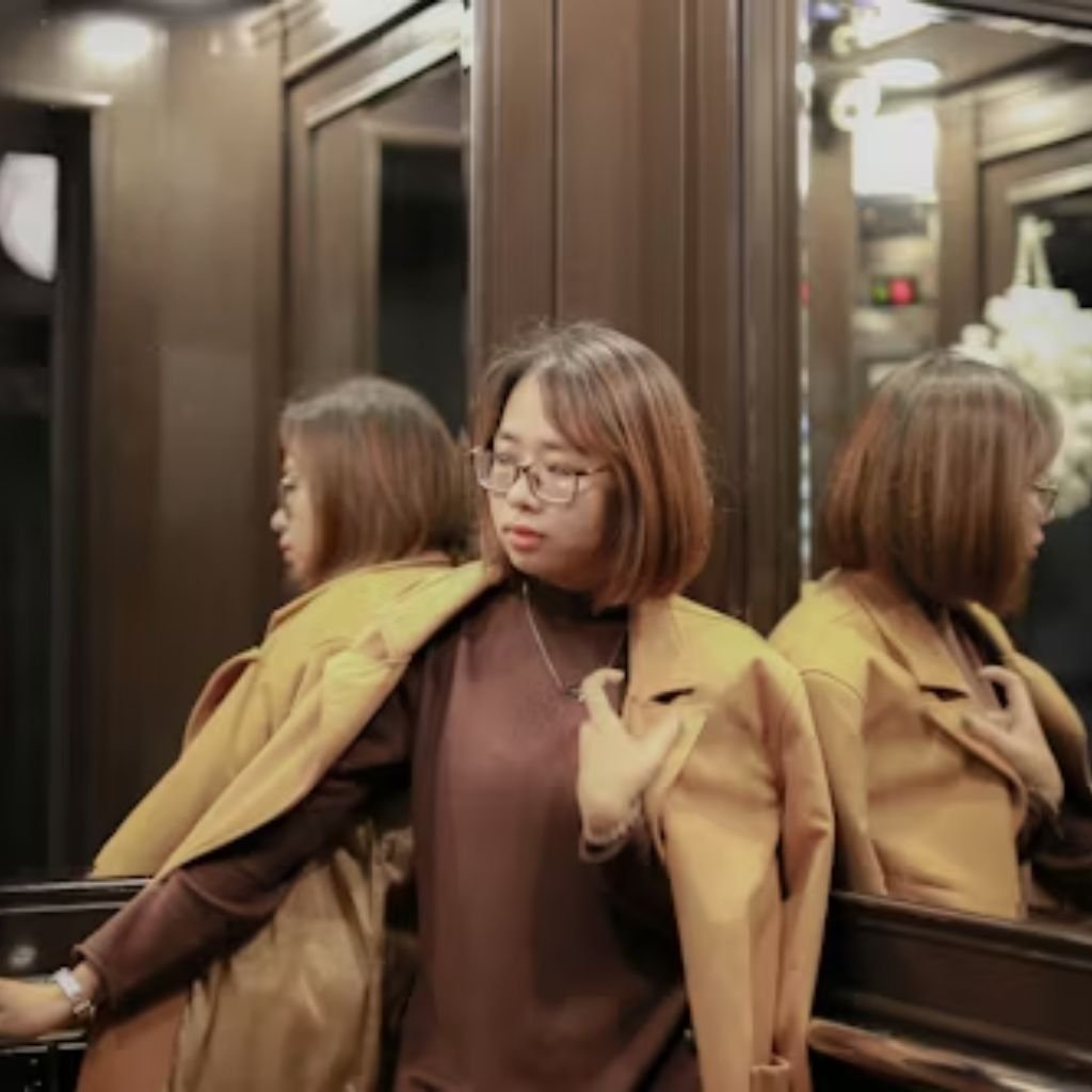 Two people standing close together outdoors, seen from behind, wearing patterned and pink shirts with trees in the background.Double-Breasted Wool Jackets: