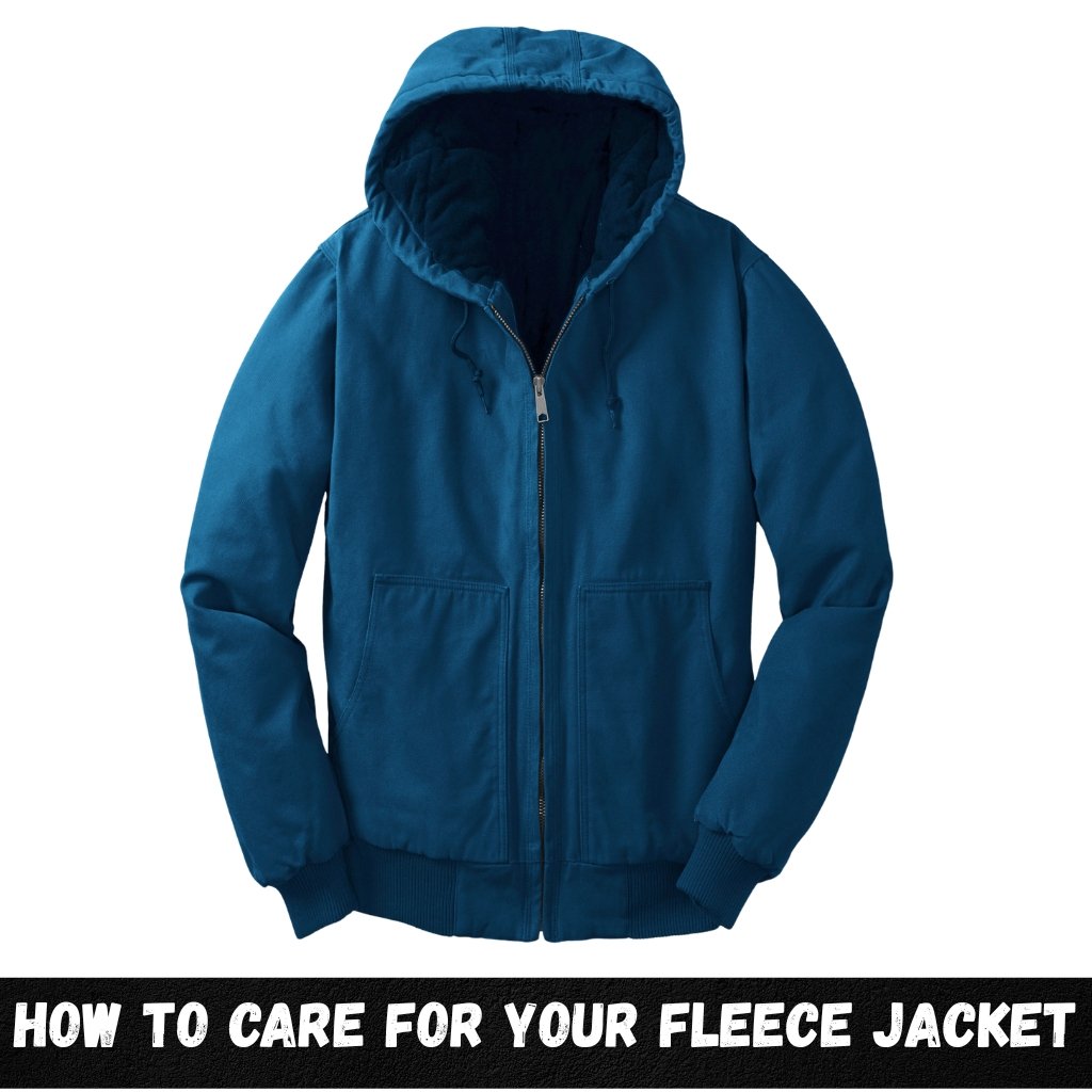 Front view of a blue hooded fleece jacket with zipper, two front pockets, and a visible interior lining against a white background.