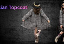 Parisian Topcoat Timeless Style Elegance & Modern Appeal Pro Two stylish children wearing gray plaid coats and hats, posing against a dark textured background; the left child is mid-twish with coat flared, the right child holds a black clutch. Parisian Topcoat