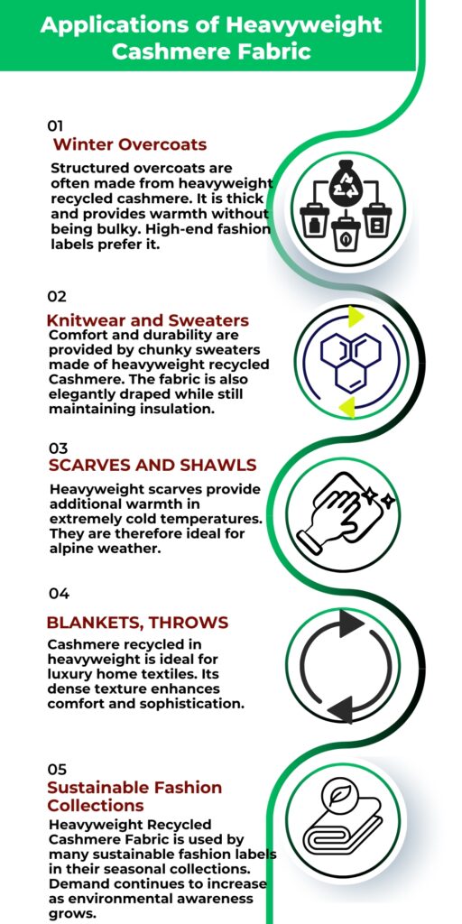 Heavyweight Recycled Cashmere Fabric Guide 4 A close-up of cream-colored heavyweight recycled cashmere fabric, showing visible knit texture and soft folded layers.