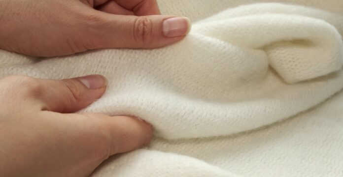 Felted Recycled Cashmere Fabric Felted Recycled Cashmere Fabric.