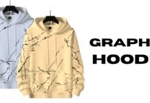 Graphic Hoodie: Bold Street Style for Every Season Two hoodies, one light blue and one light yellow, with black marble-like graphic patterns, displayed side by side with bold "GRAPHIC HOODIE" text on the right.