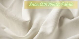 Snow Silk Winter Fabric: The Future of Cold-Weather Comfort Alt text (short, screen-reader friendly): Close-up of creamy white, luxurious fabric draped in soft folds with highlights and shadows; a yellow banner overlays the top. Snow Silk Winter Fabric: