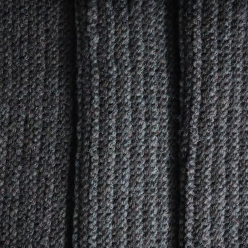WarmTech Elite Athletic Weave: Next-Gen Athletic Fabric Tech 9 Alt text: Close-up of dark gray knitted fabric with a vertical ribbed pattern showing textured knit details.WarmTech Elite Athletic Weave: