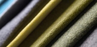 Types of Recycled Grade C Cashmere Fabric: Complete Guide Recycled Grade C Cashmere Close-up view of folded fabric samples arranged diagonally, showing a gradient of colors from blue and gray on the left to yellow and green on the right, with visible soft, napped textures.