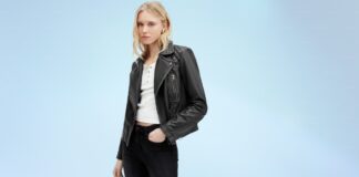 Cargo Leather Jacket For Everyday Utility Fashion Black cargo leather jacket with multiple pockets and a front zipper.
