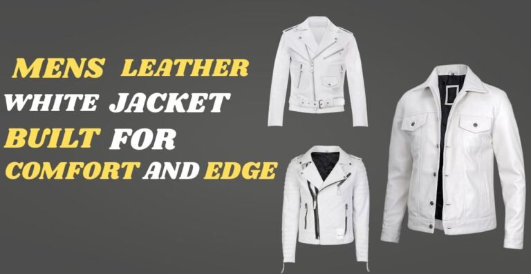 White Leather Jacket with Clean Minimalist Design