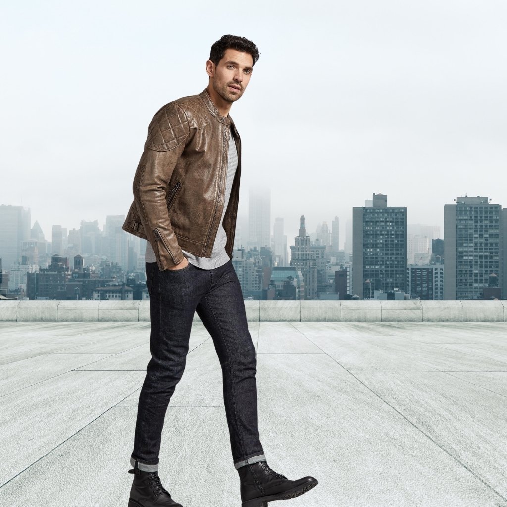 Outlaw Leather Jacket - Rugged Style for Every Adventure 4 Black outlaw leather outlaw jacket with a classic biker silhouette, asymmetrical zipper, and quilted shoulder panels.