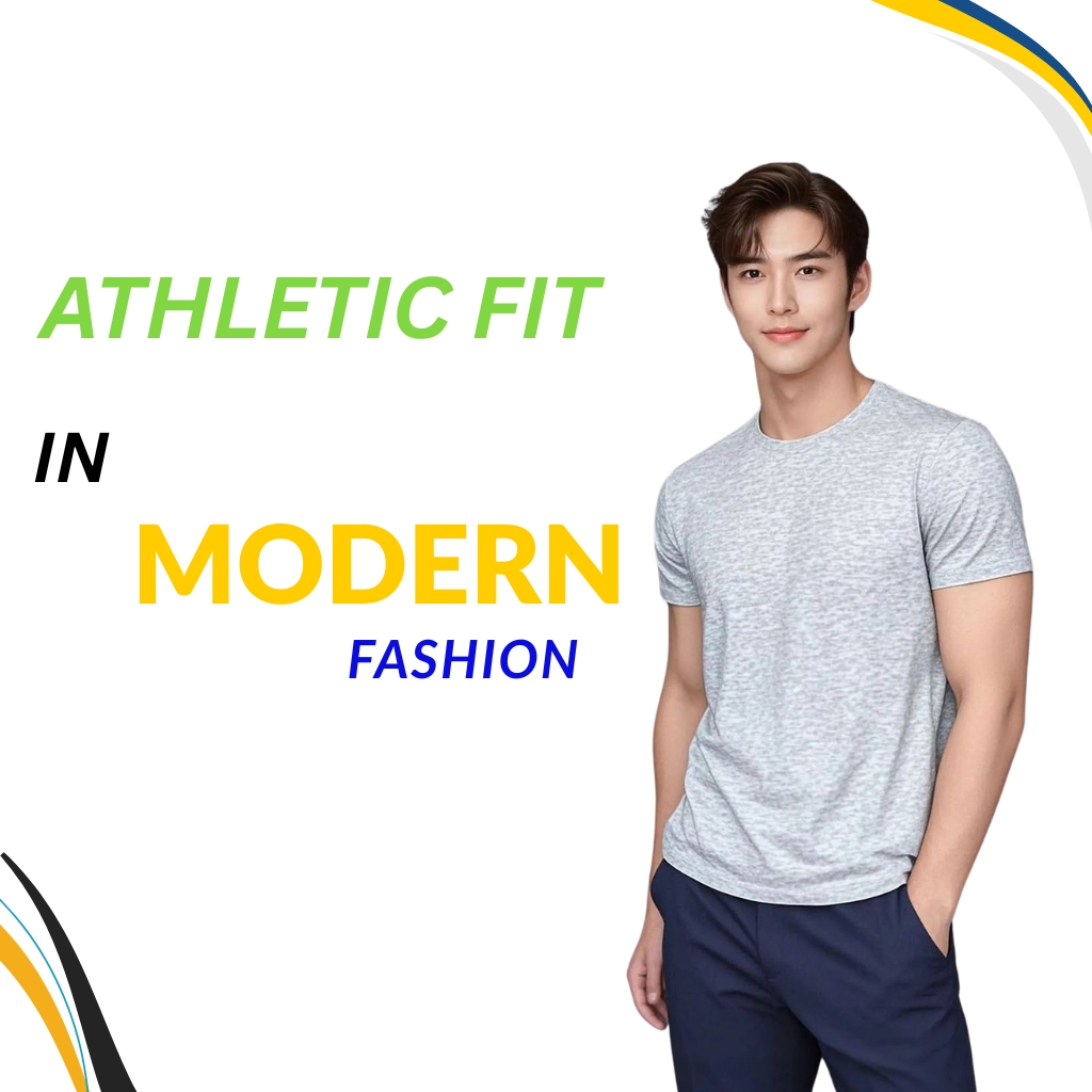 Athletic Fit modern fashion men’s t-shirt in a light gray color shown on a model.