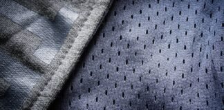 Hyper Flex Motion Knit: Engineered for Ultimate Flexibility Close-up of breathable mesh performance fabric with small perforations for airflow and moisture control.Hyper Flex Motion Knit:
