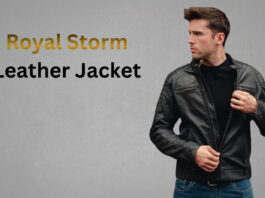 Royal Storm Leather Jacket for Modern Rebel Fashion Royal Storm Leather Jacket, black leather with a sleek silhouette and storm-style detailing.