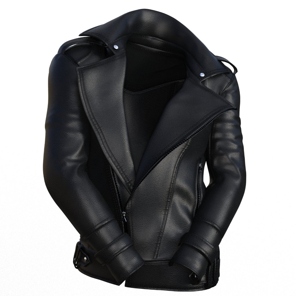 
Street Legend black leather jacket with a hooded collar and front zip detail
