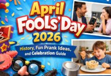 April Fools’ Day 2026: Fun Prank Ideas, & Celebration Guide April Fools’ Day 2026 banner with playful pranks, party props, and a “Kick Me!” sign. April Fools' Day