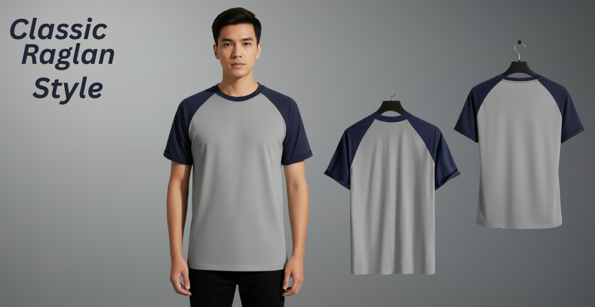 Baseball T-Shirt – Classic Raglan Style, Comfortable & Sporty Fit Classic raglan baseball t-shirt in a comfortable sporty fit with contrast sleeves and crew neckline.