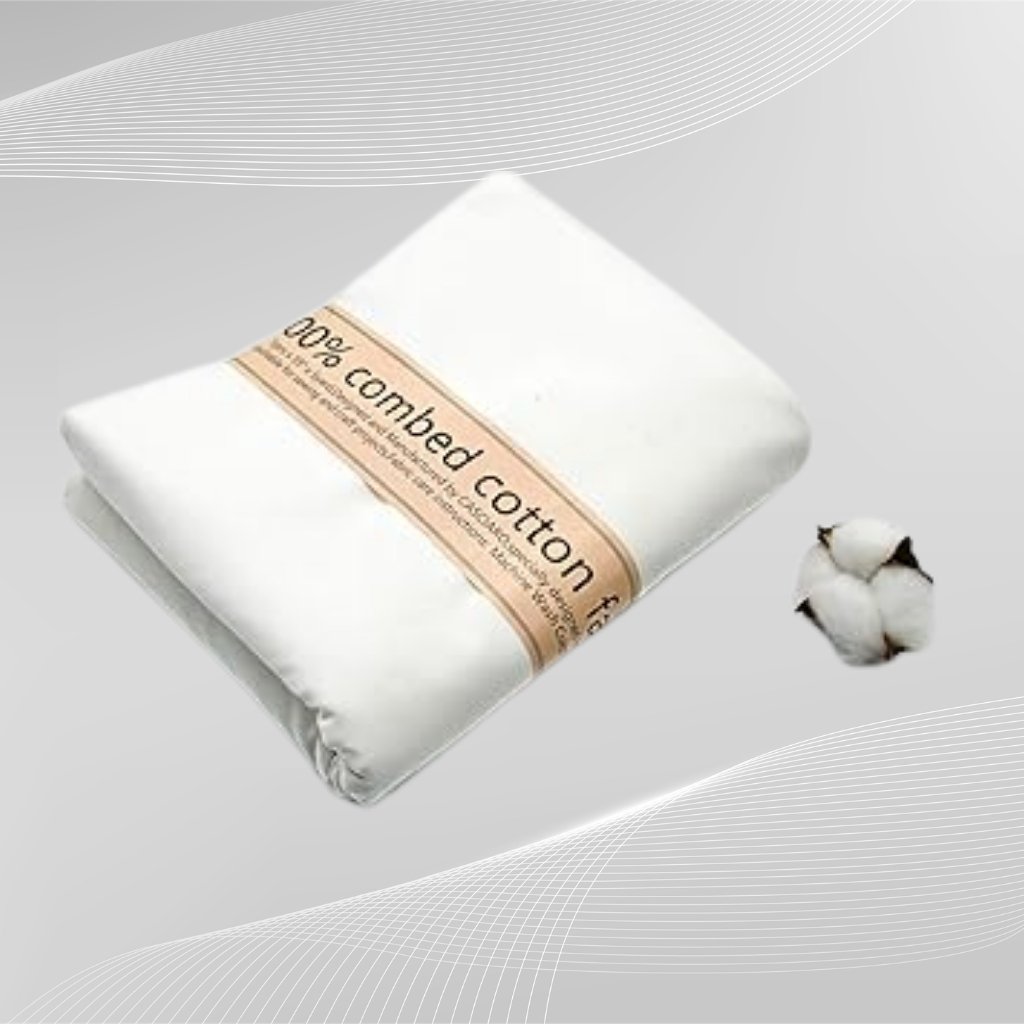 Cotton is the best fabric—folded white cotton cloth with a “100% cotton” label and a small cotton plant icon.