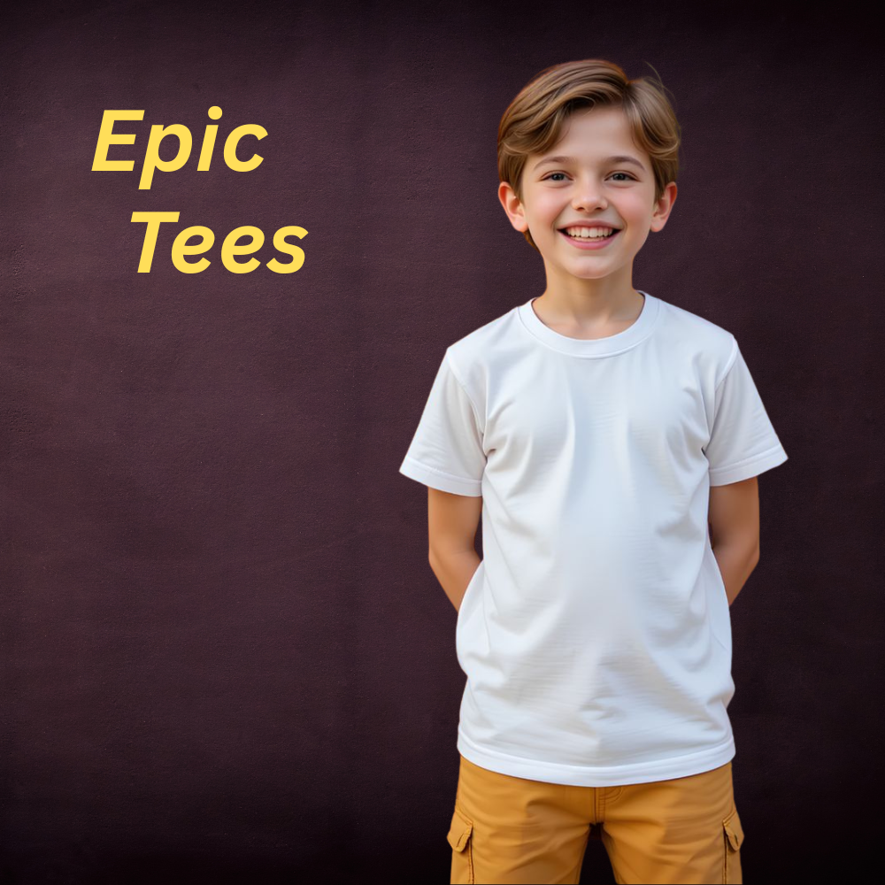 Kids T-Shirts – Comfortable, Stylish & Durable Tees for Everyday Wear 14 Kids’ white T-shirt with a comfortable, stylish, durable everyday fit—classic crew neckline for easy, everyday wear.