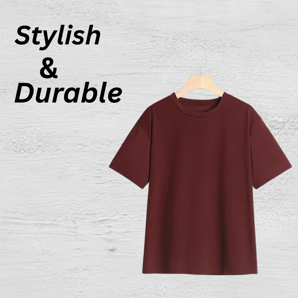 Kids T-Shirts – Comfortable, Stylish & Durable Tees for Everyday Wear 16 Kids’ maroon/burgundy T-shirt with a comfortable, stylish, durable everyday fit—classic crew neckline for easy everyday wear.