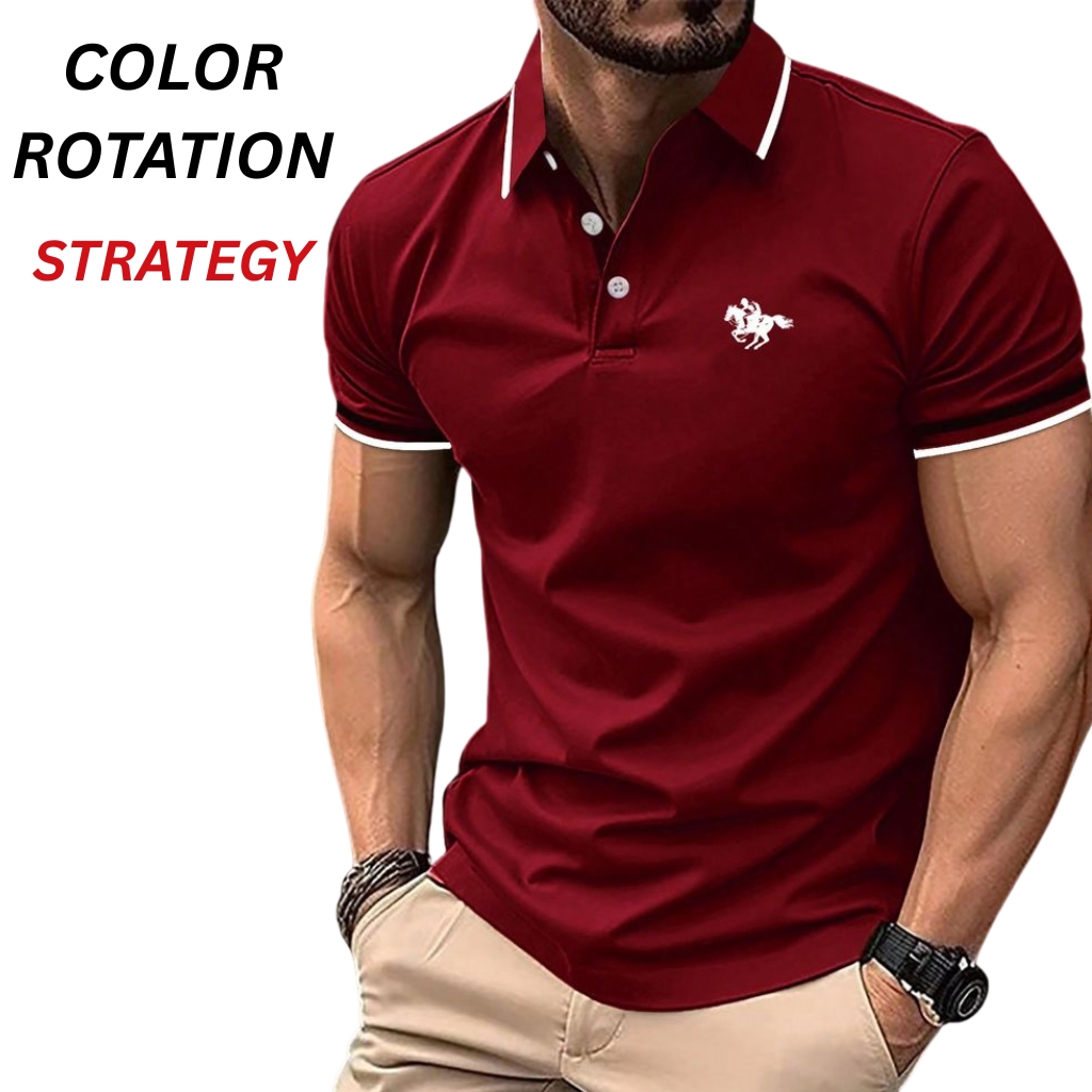 Classic Fit Polo T-Shirt – Relaxed Comfort with Timeless Style 15 Men’s burgundy polo T-shirt with a buttoned collar, short sleeves, and a small chest logo.