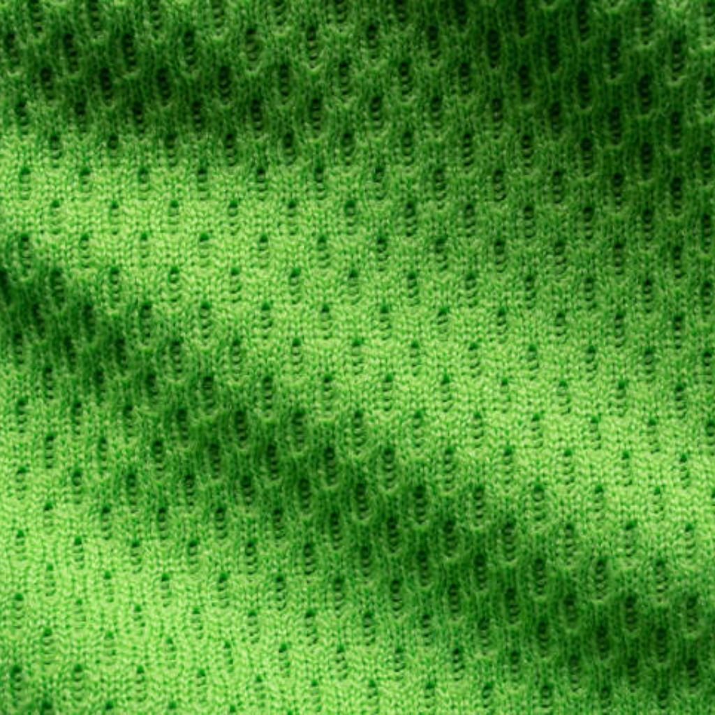 Rapid Dry Sports Knit: Train Hard, Stay Dry, Perform Better 7 Bright green technical fabric with uniform micro-perforations for targeted airflow and rapid moisture vapor transfer.
Rapid Dry Sports Knit: