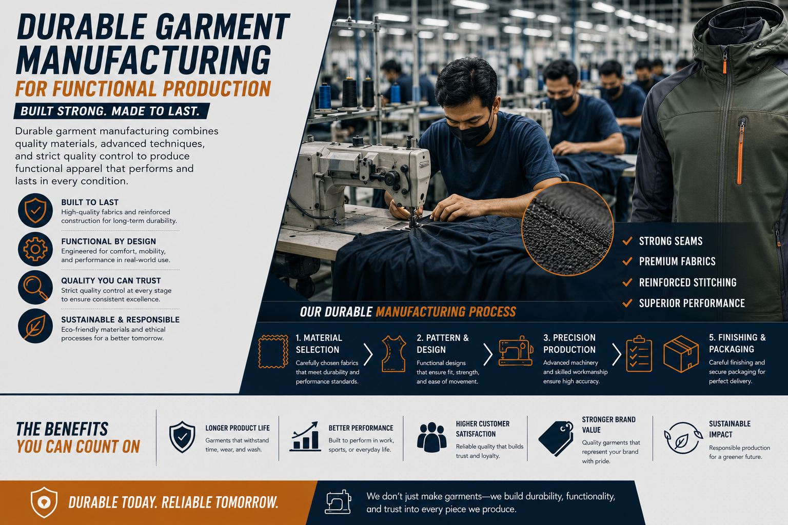 Durable Garment Manufacturing for Functional Production