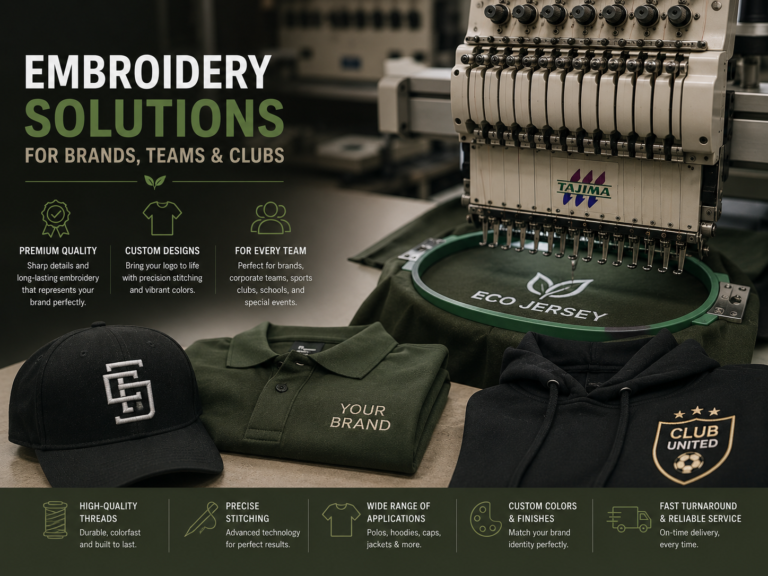 Embroidery Solutions for Brands, Teams & Clubs