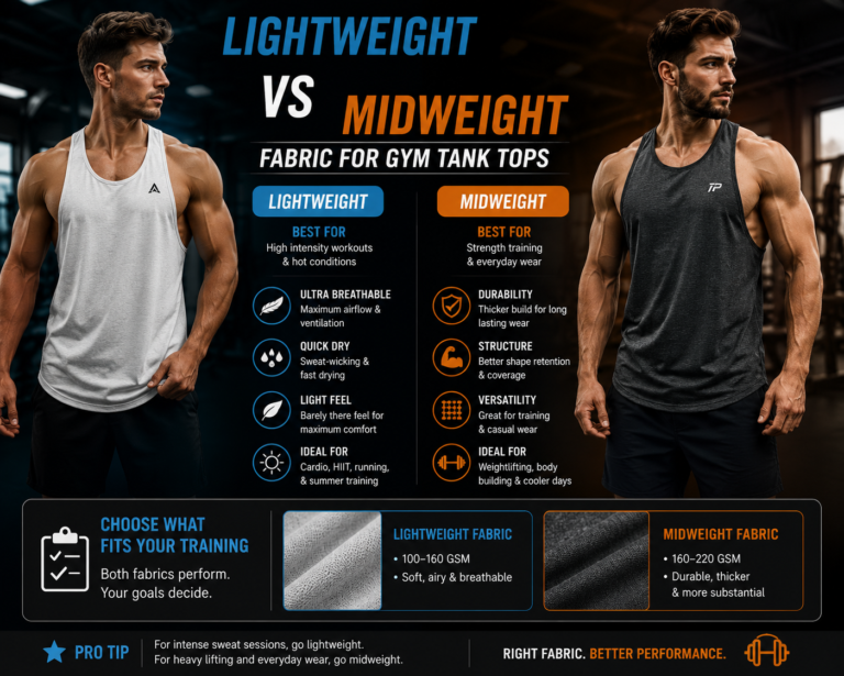 Lightweight vs Midweight Fabric for Gym Tank Tops