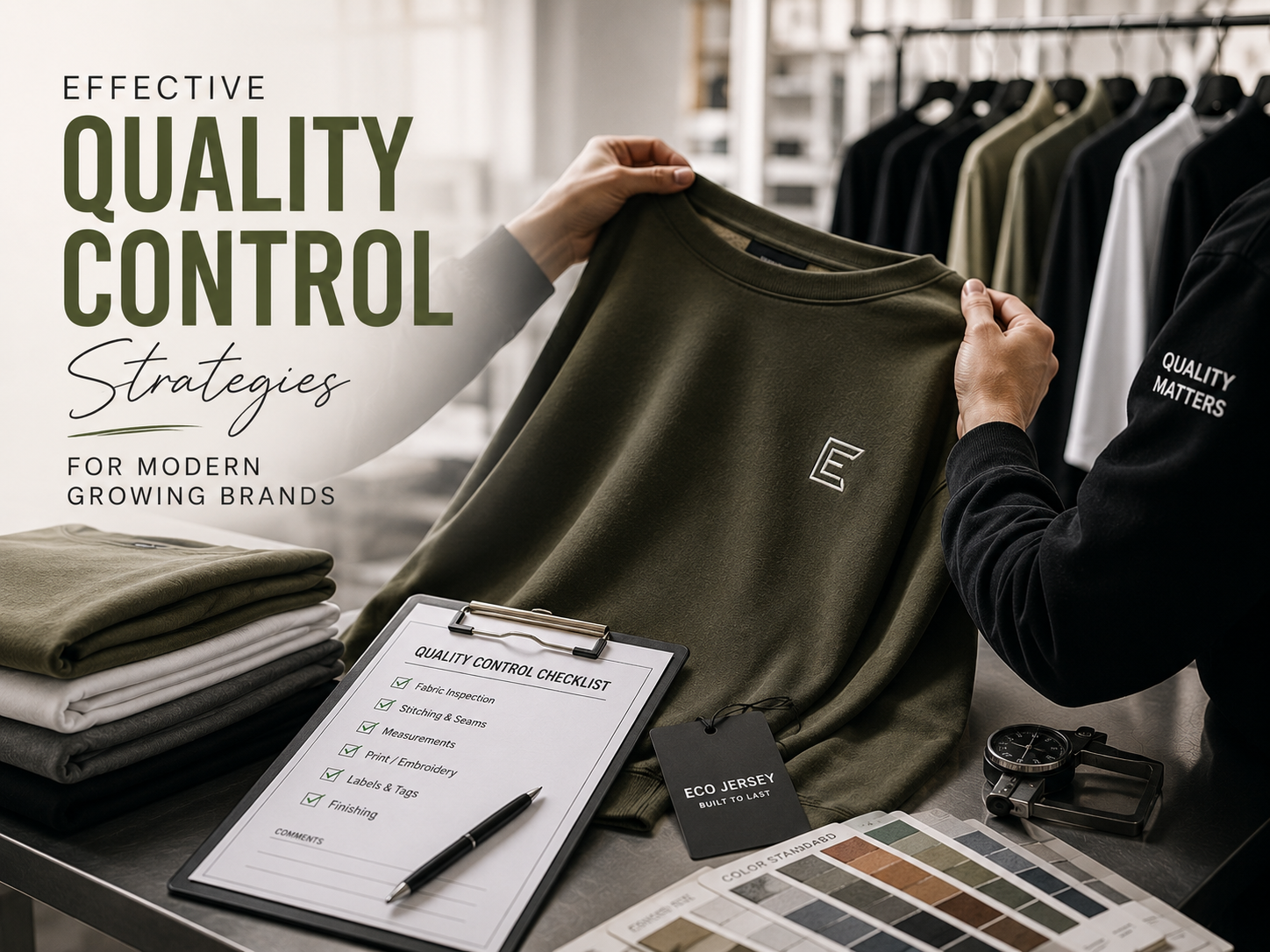 Effective Quality Control Strategies for Modern Growing Brands Garment quality control inspection process with apparel testing and production quality standards.