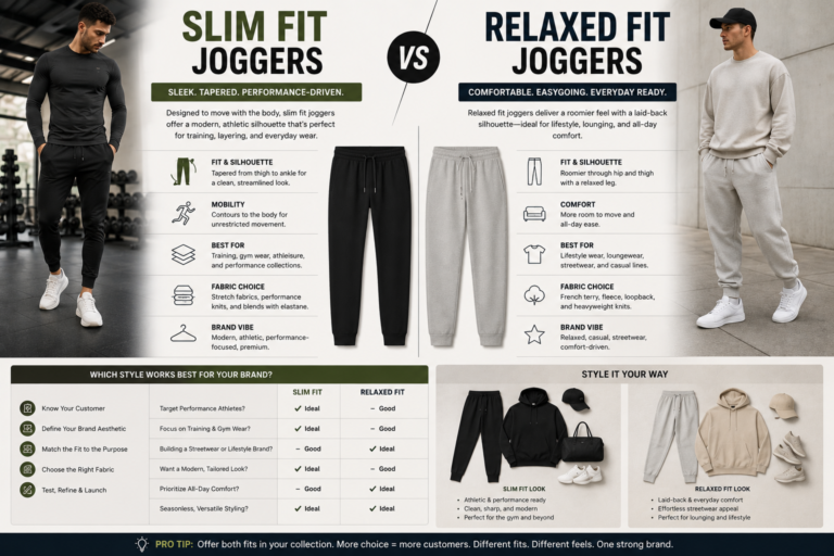 Slim Fit vs Relaxed Fit Joggers: Which Style Suits Your Brand