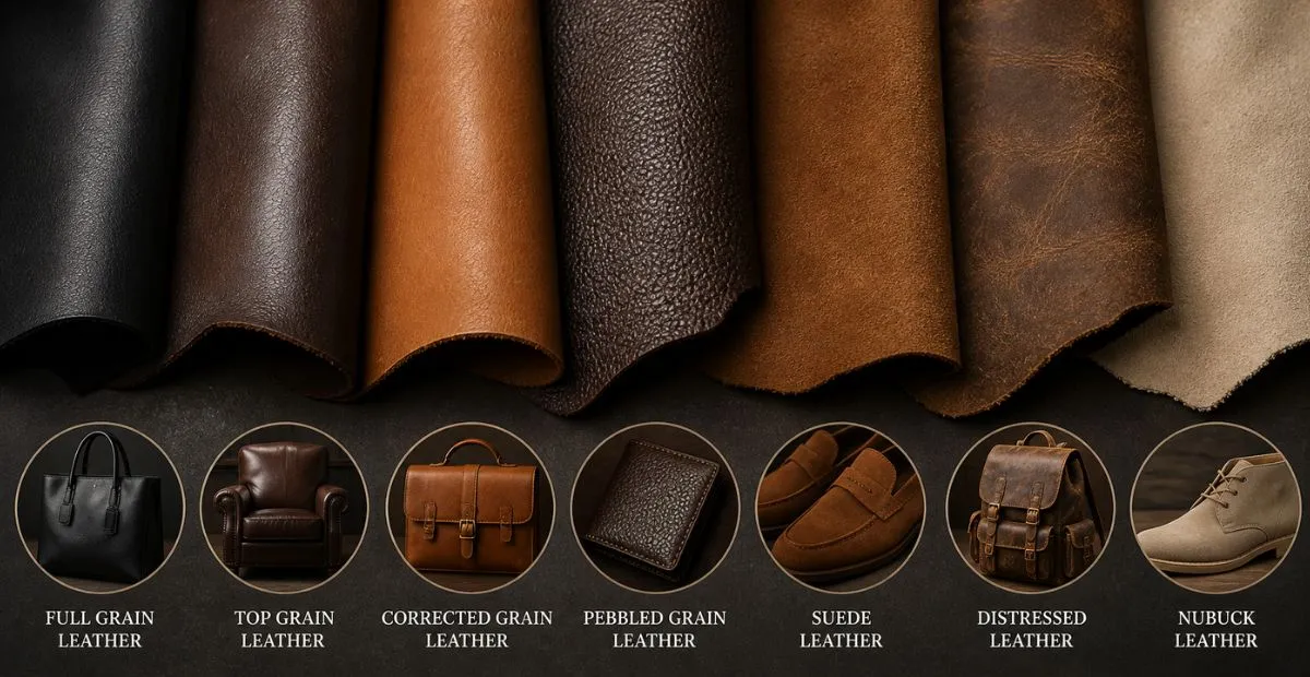 Types of Leather: Grades, Finishes & Uses Explained Simply
