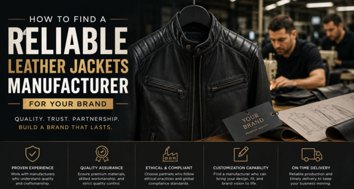 Reliable leather jackets manufacturer producing premium custom leather jackets for fashion brands in a professional factory environment