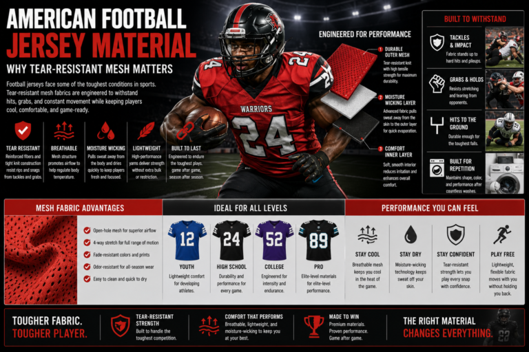 American Football Jersey Material: Why Tear-Resistant Mesh Matters
