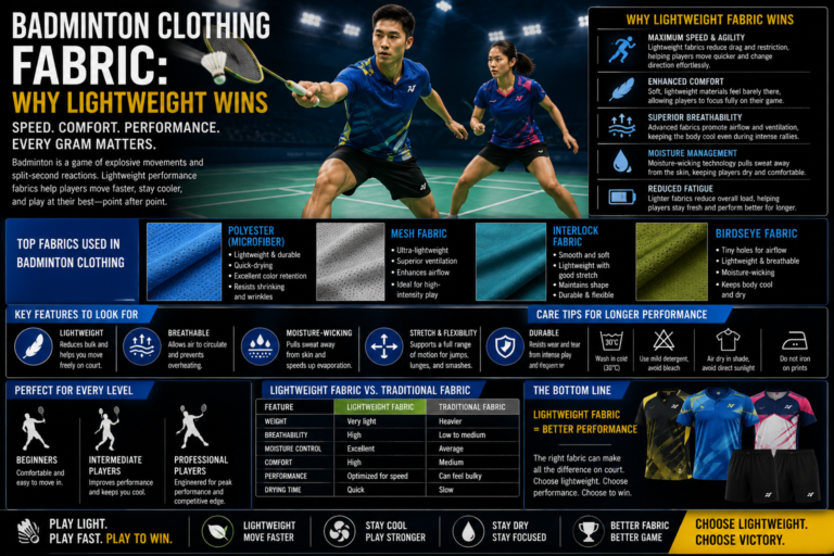 Badminton Clothing Fabric: Why Lightweight Wins